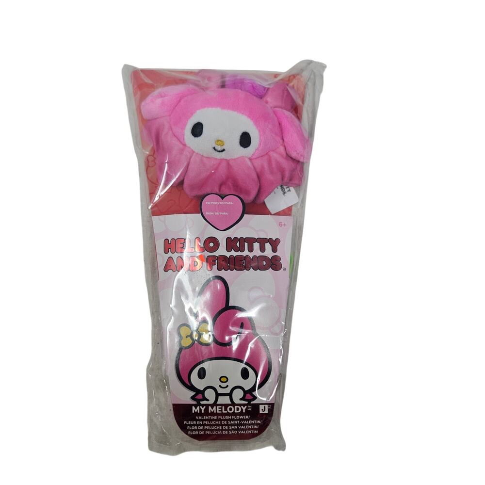 NEW Sanrio Hello Kitty Friends My Melody Roll Plush Flower Valentine Toy 14 in